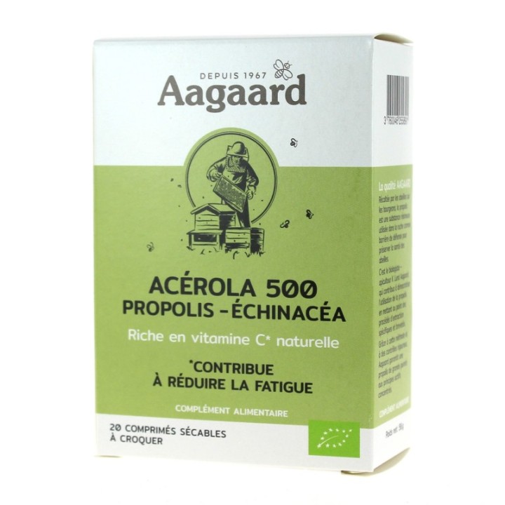 ACEROLA 500MG+ PROPOLIS + ECHINACEA 20 COMPRIMES A CROQUER* ACEROLA 500MG+ PROPOLIS + ECHINACEA 20 COMPRIMES A CROQUER*