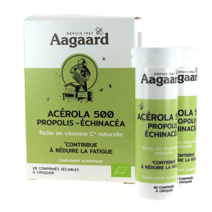 ACEROLA 500MG+ PROPOLIS + ECHINACEA 20 COMPRIMES A CROQUER* ACEROLA 500MG+ PROPOLIS + ECHINACEA 20 COMPRIMES A CROQUER*
