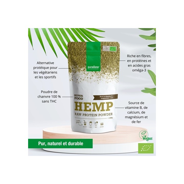 POUDRE DE PROTEINES DE CHANVRE 200 gr