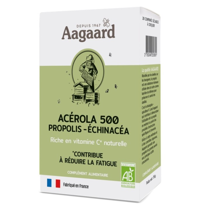 ACEROLA 500MG+ PROPOLIS + ECHINACEA 20 COMPRIMES A CROQUER* ACEROLA 500MG+ PROPOLIS + ECHINACEA 20 COMPRIMES A CROQUER*