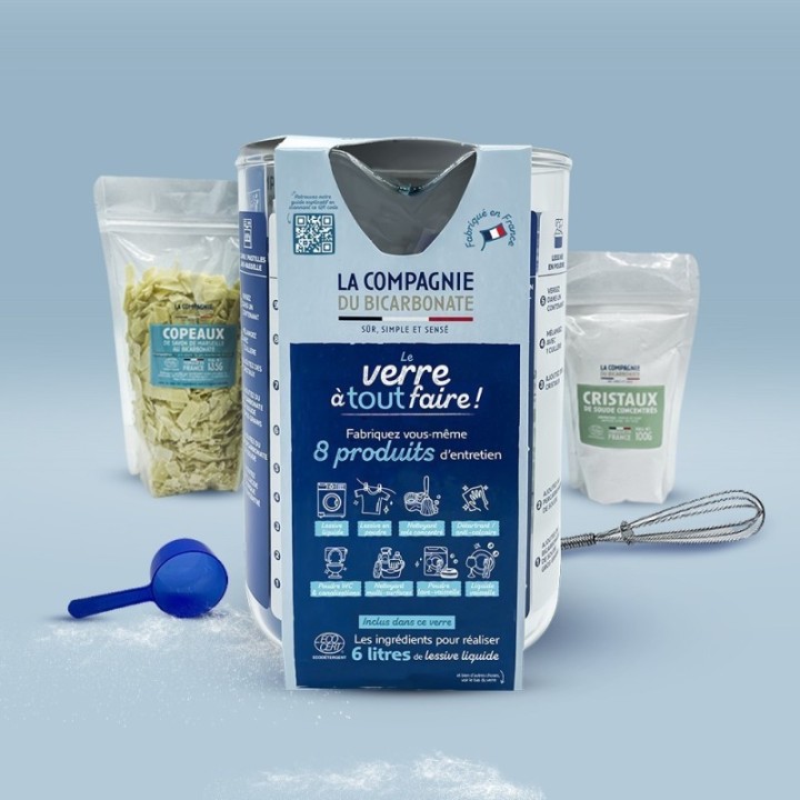Verre doseur multi-recettes + 6 L de lessive liquide inclus - La Compagnie du Bicarbonate