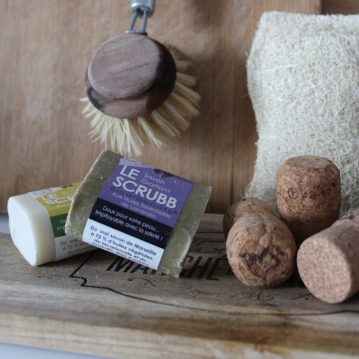 Savon grattant "le scrubb"- bicarbonate & H.E. de lavandin - 100 g -  La Compagnie du Bicarbonate
