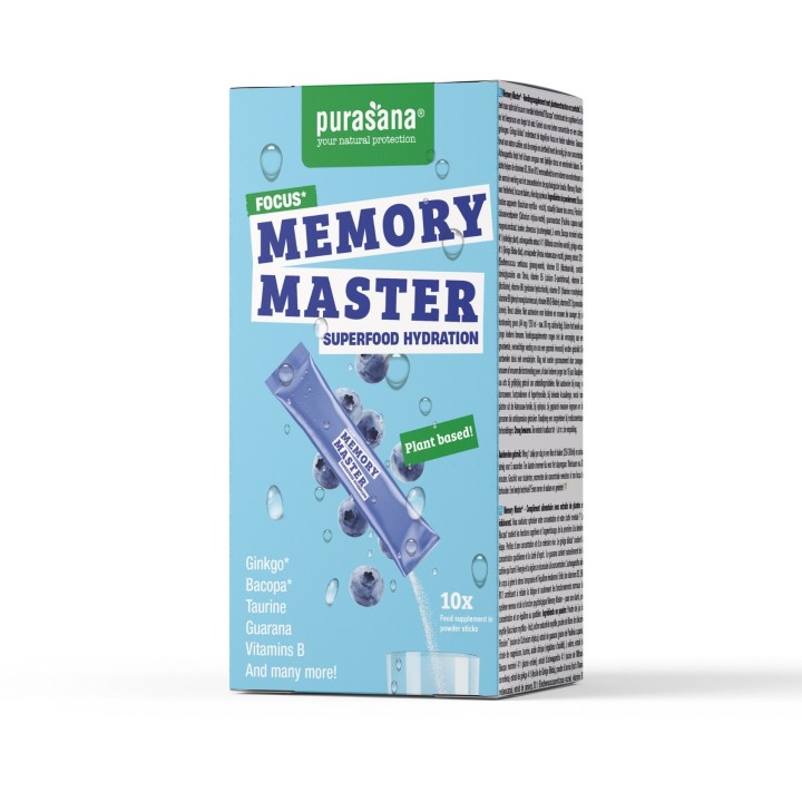 Memory Master Hydratation - Concentration - Superfood - 10 Sticks - Purasana