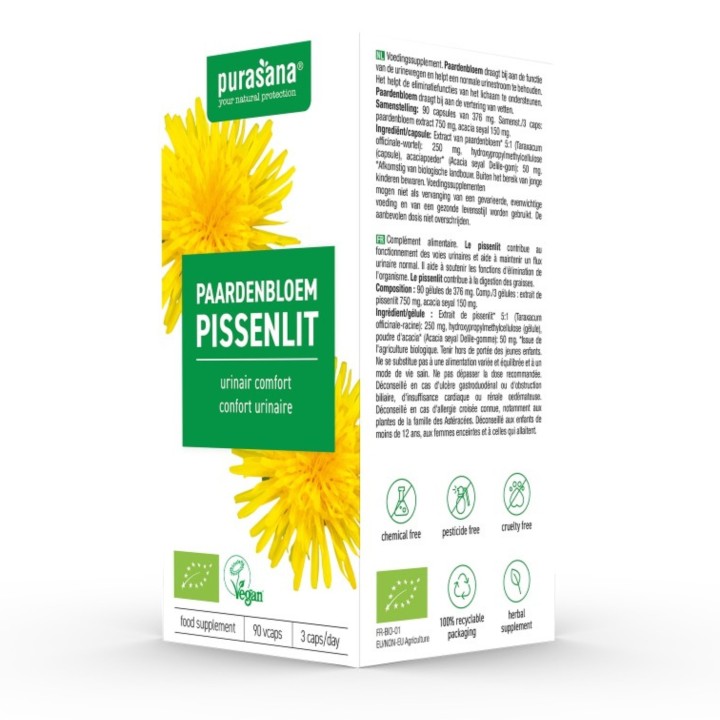 Pissenlit Bio - 250 mg - 90 Vcaps - Purasana