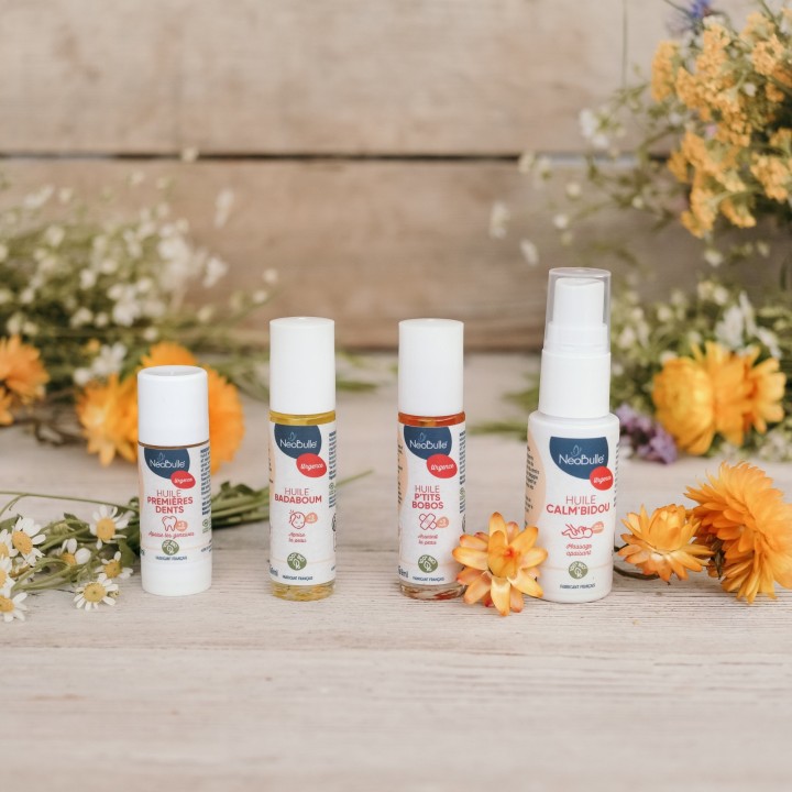 Huile de Massage Bébé Calm’Bidou Bio – Soulagement ventre - Néobulle I La Source