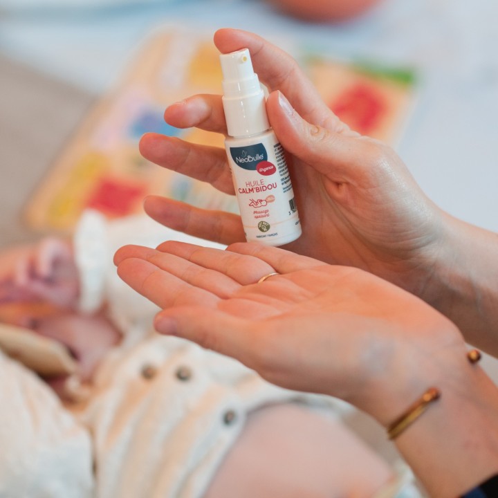 Huile de Massage Bébé Calm’Bidou Bio – Soulagement ventre - Néobulle I La Source