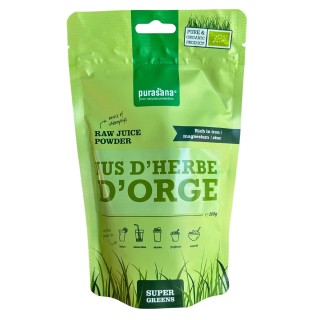 Jus d'herbe d'orge poudre bio - 200 g - Vegan - Purasana