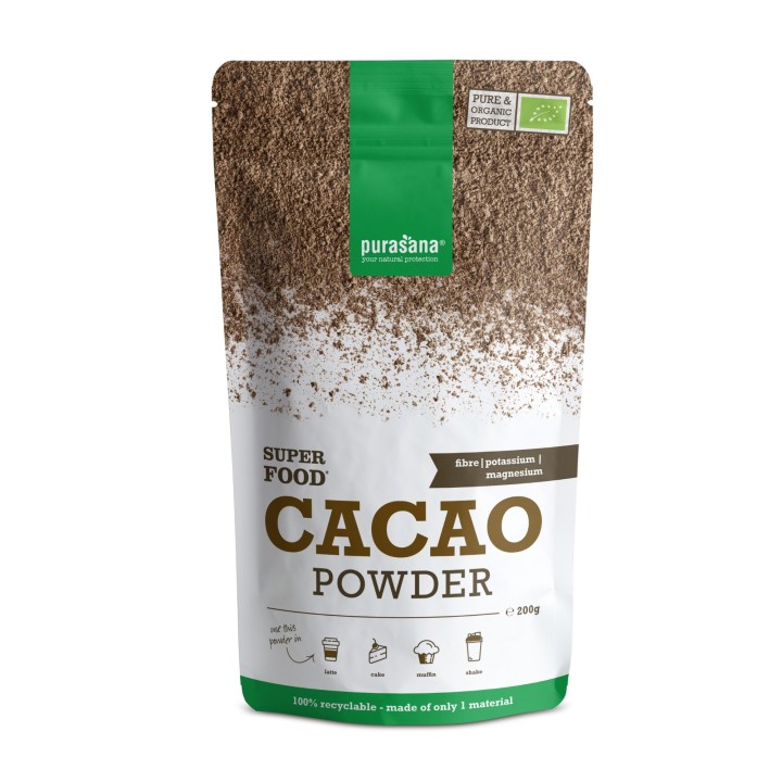 Poudre de cacao bio - 200 g - Purasana
