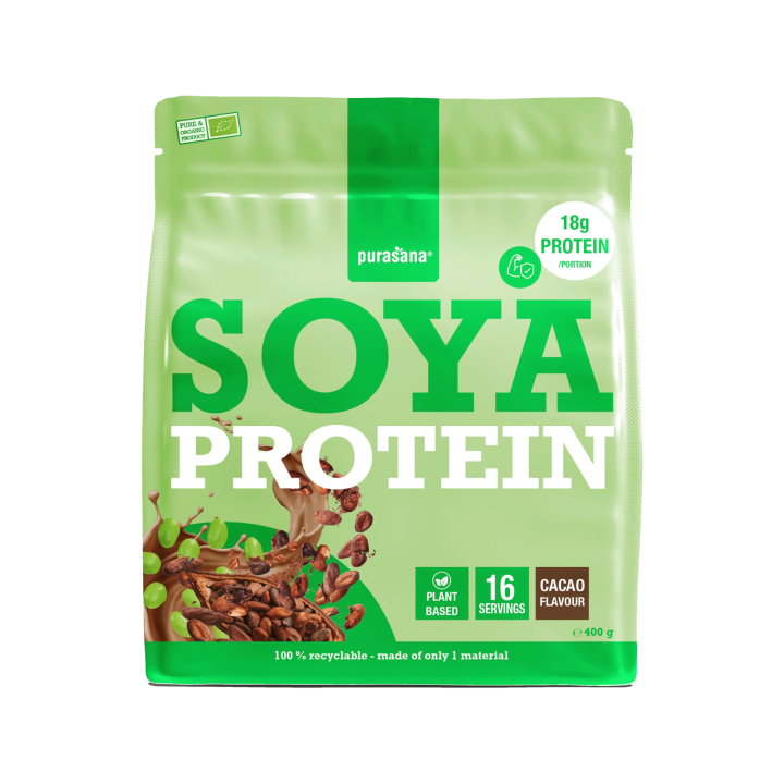 Protéine soja chocolat - 400 gr - Purasana
