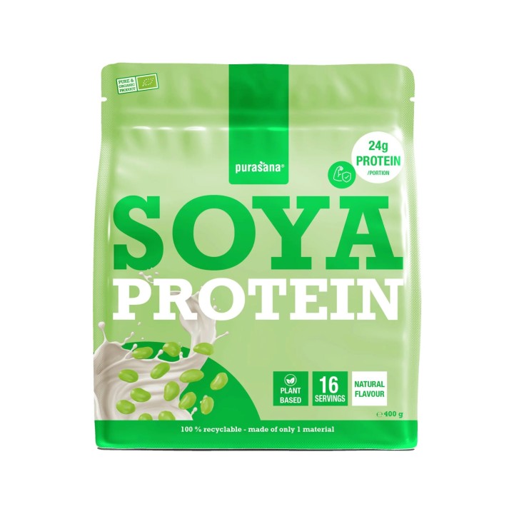 Protéine de soja poudre naturel bio - 400 g - Purasana