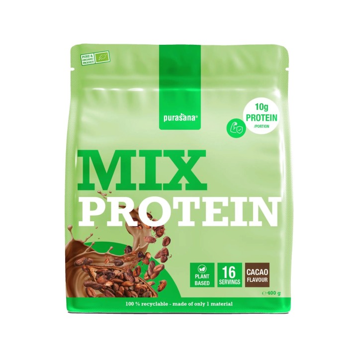 Protéines pois, tournesol, chanvre, potiron, cacao - 400 gr - Purasana