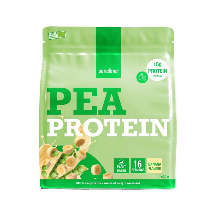 Protéine pois, banane - 400 gr - Purasana
