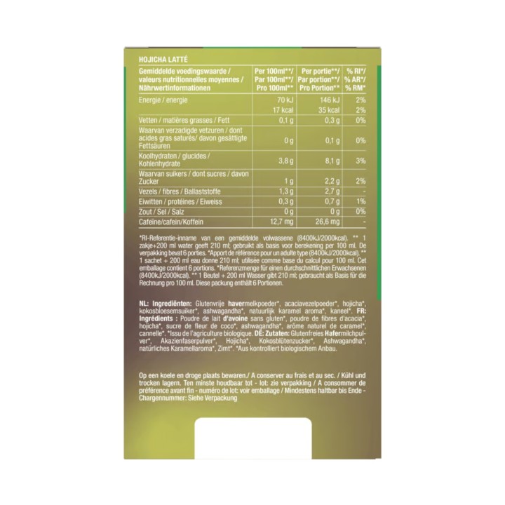 HOJICHA LATTE* 6 STICKS X 10 GR