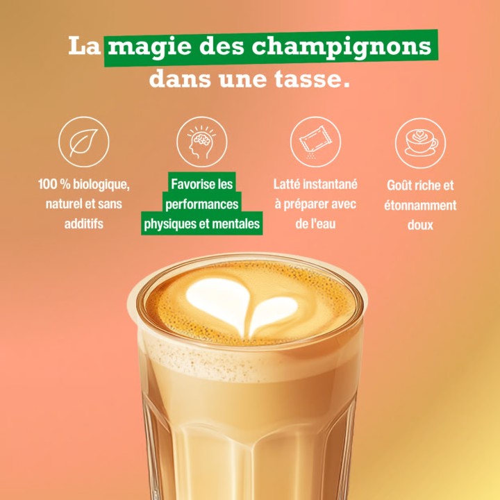 Mushroom Latté Purasana 100 g | Boisson aux Champignons Adaptogènes