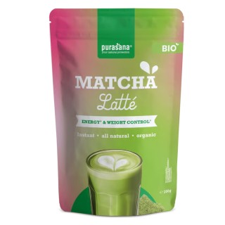 Matcha Latté Purasana 100 g | Préparation Bio pour 10 Boissons