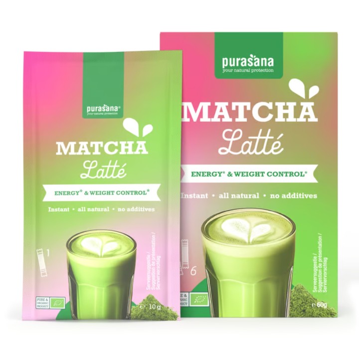 Matcha Latté Purasana 100 g | Préparation Bio pour 10 Boissons
