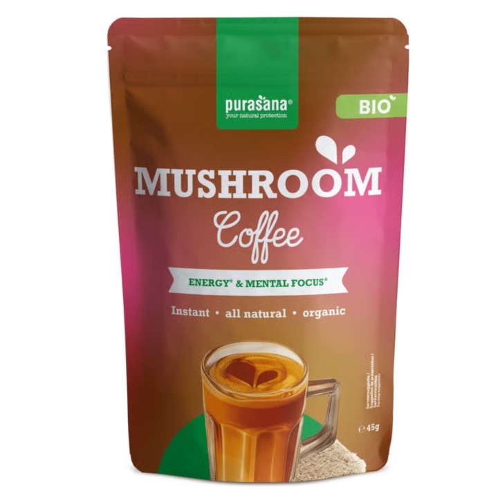 Mushroom Coffee Purasana 45 g (15 boissons) | Café aux champignons bio