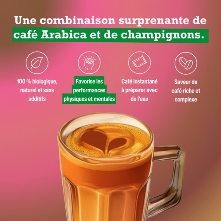 Mushroom Coffee Purasana 45 g (15 boissons) | Café aux champignons bio