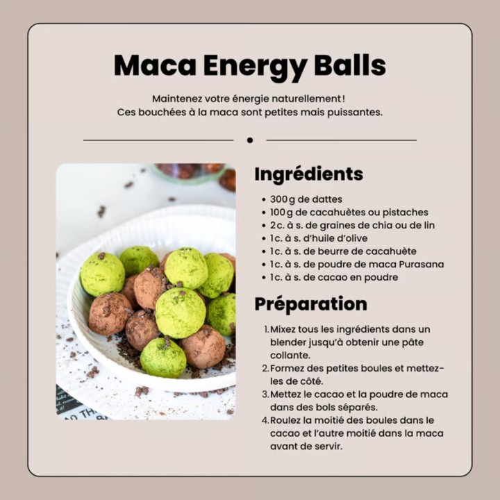 Maca Bio en poudre 100 g Purasana | Énergie & Vitalité Naturelle