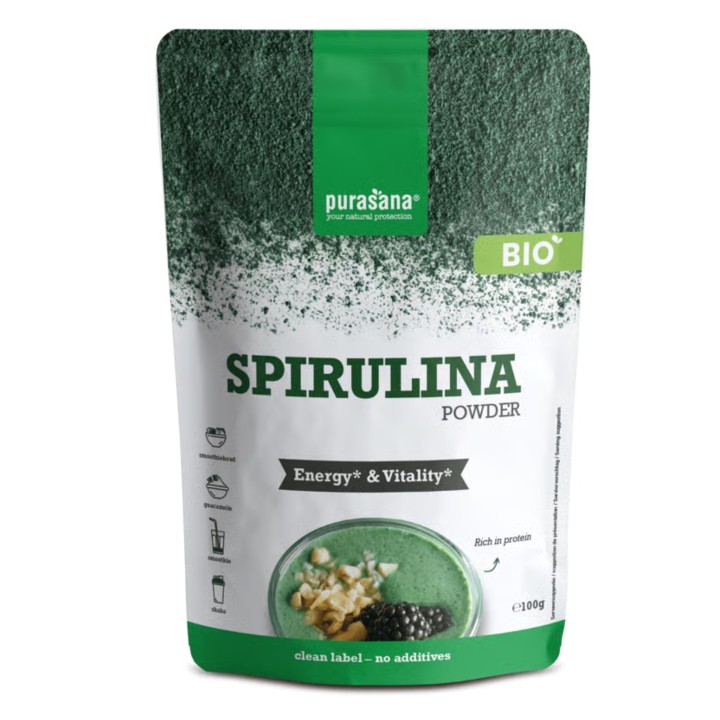 Spiruline en poudre 100 g Purasana | Complément alimentaire naturel
