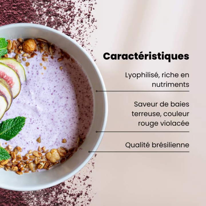 Baies d’Açaï en Poudre 50 g Purasana | Superaliment Bio La Source