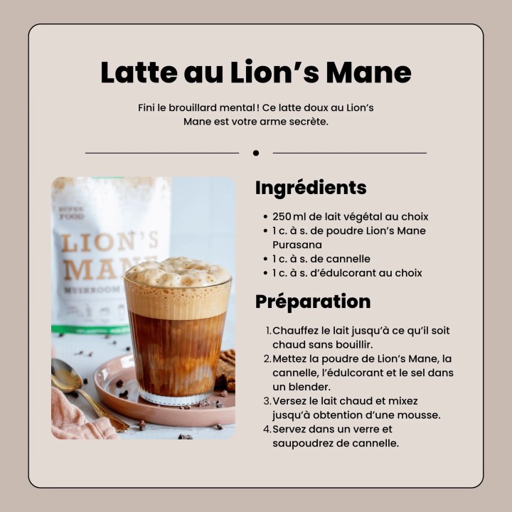 Lion's Mane Poudre 50 g Purasana | Champignon Adaptogène Bio