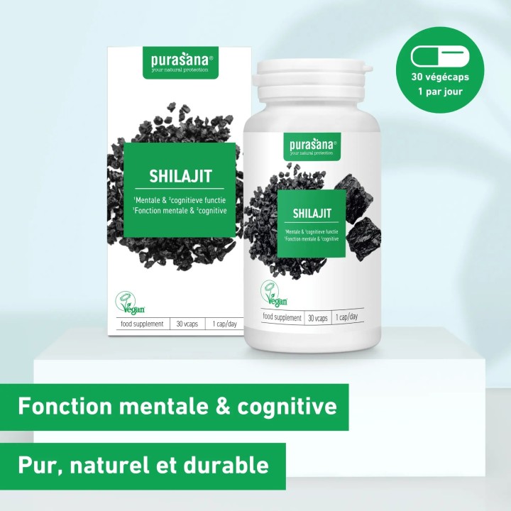 Shilajit 500 mg 60 gélules Purasana | Complément alimentaire naturel