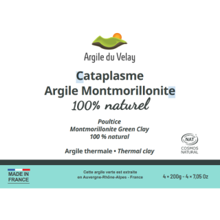 Montmorillonite - 4 Cataplasmes 200 g | Argile du Velay