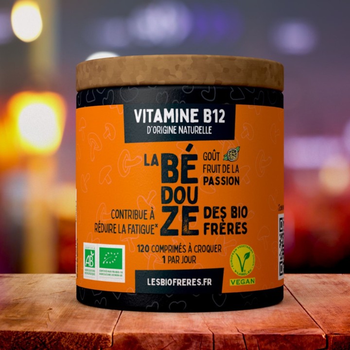 Vitamine B12 25µg à croquer Passion - 120 comprimés - Les Bios Frères