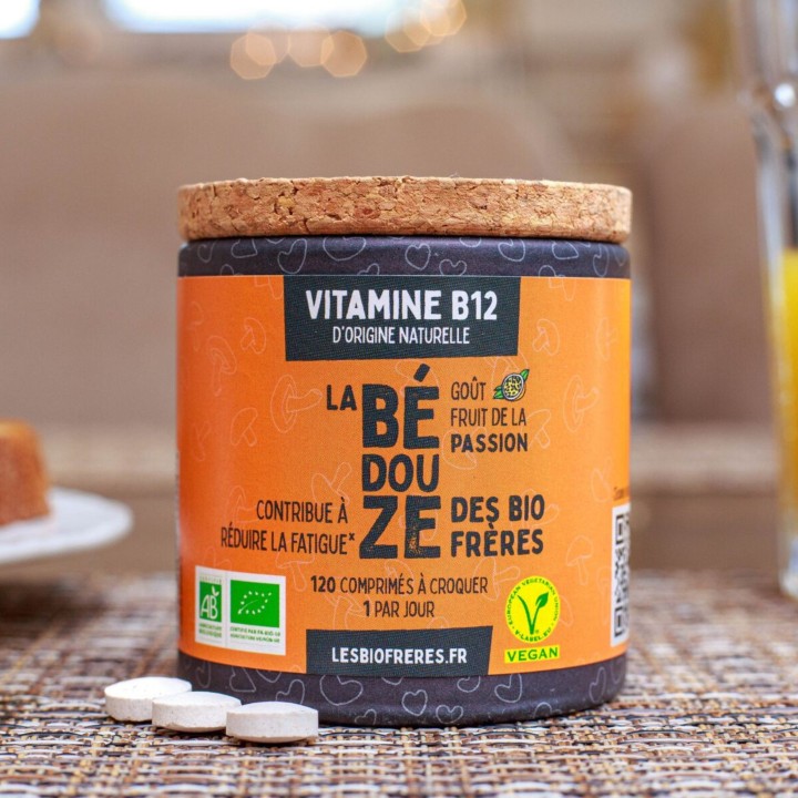 Vitamine B12 25µg à croquer Passion - 120 comprimés - Les Bios Frères