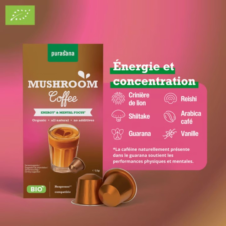 Mushroom Coffee Instantané Purasana – Café aux champignons | La Source