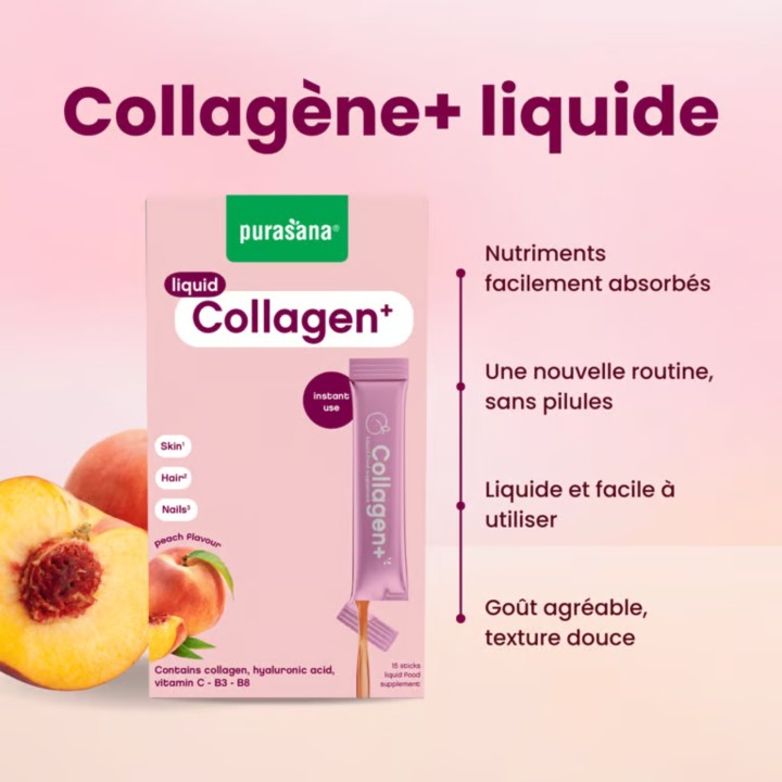 Collagène Liquide Purasana – 15 sticks de 10 ml |La Source