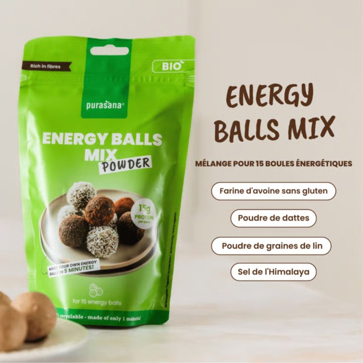 Mélange Boules Énergétiques Purasana – Préparation Bio | La Source