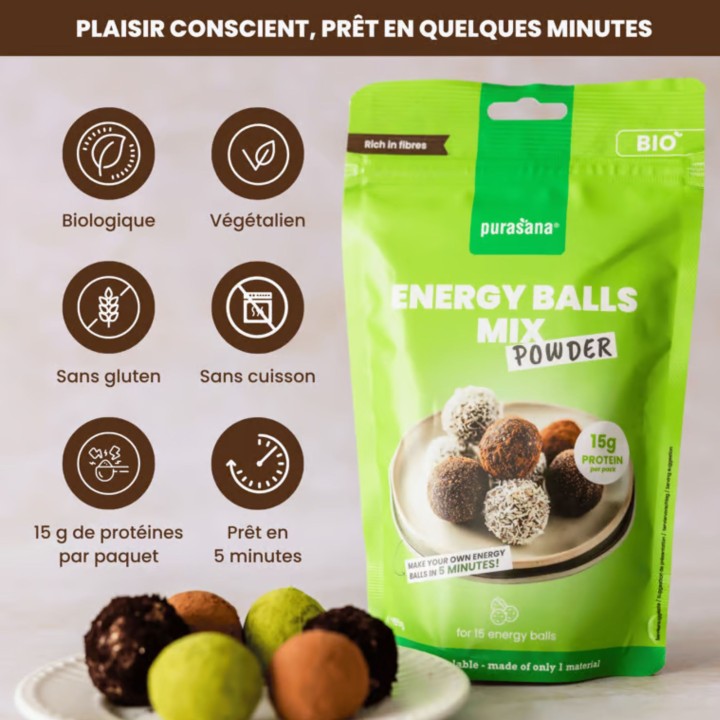 Mélange Boules Énergétiques Purasana – Préparation Bio | La Source