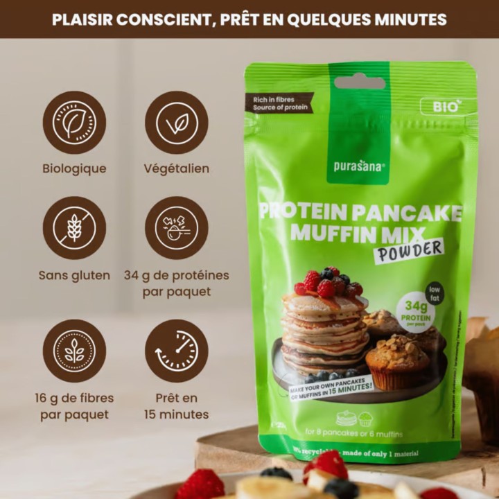 Mélange Protéiné Pancakes & Muffins Purasana – Préparation | La Source