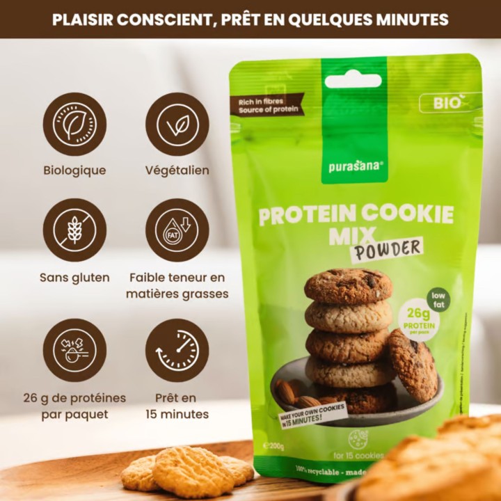 Mélange Biscuits Protéinés Purasana – Préparation Bio | La Source